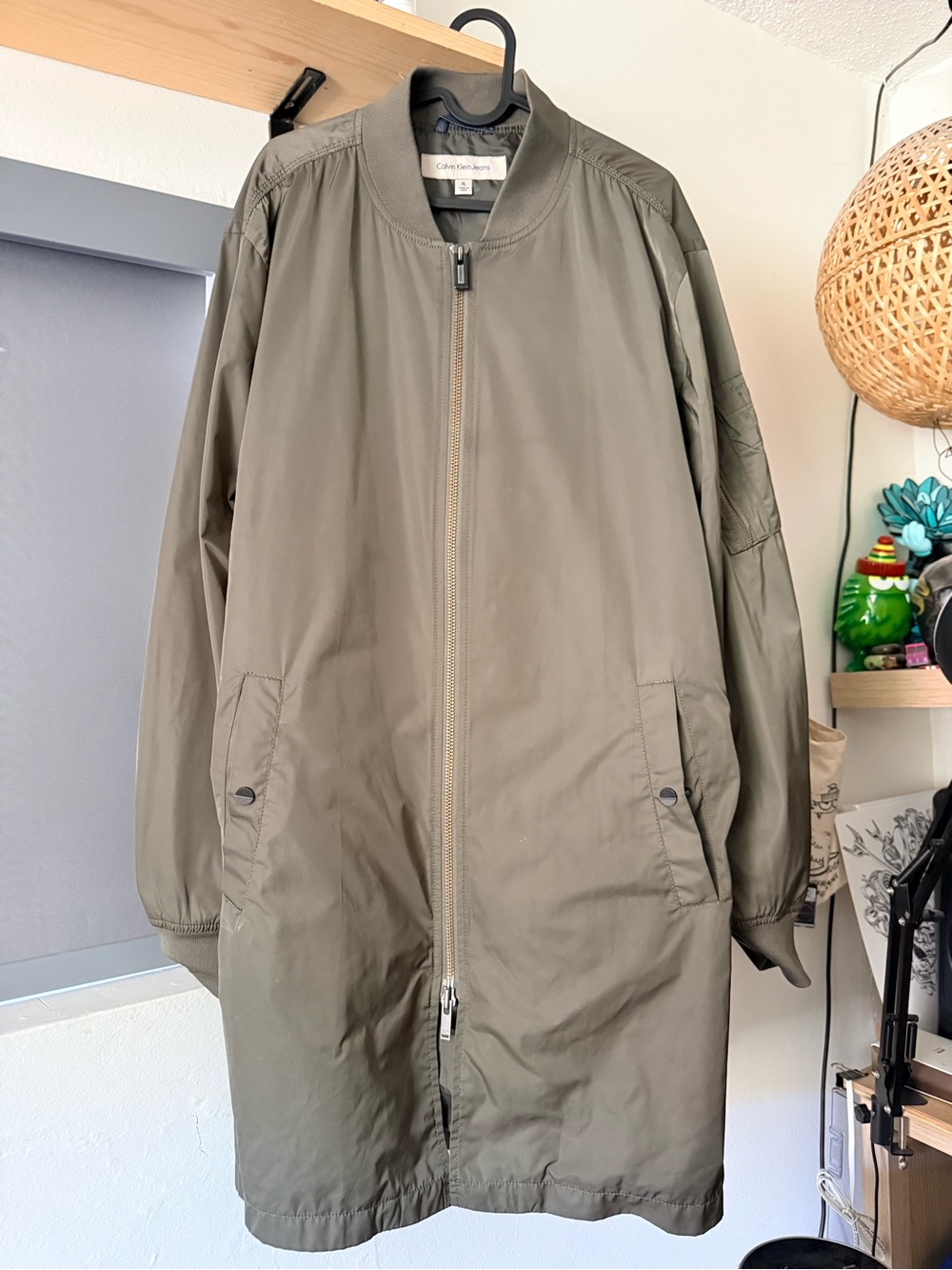 Calvin Klein Jeans Olive Green Lightweight Bomber Coat